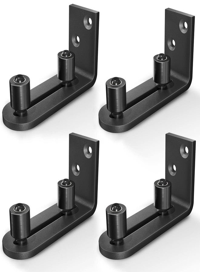 EaseLife Sliding Barn Door Bottom Floor Guide,Ball Bearings Adjustable Stay Roller,Wall Mount System,Flush Flat Bottom Design,2 Assemble Setup Options,Fit All Size Door,Black,4 Pack - Image 1
